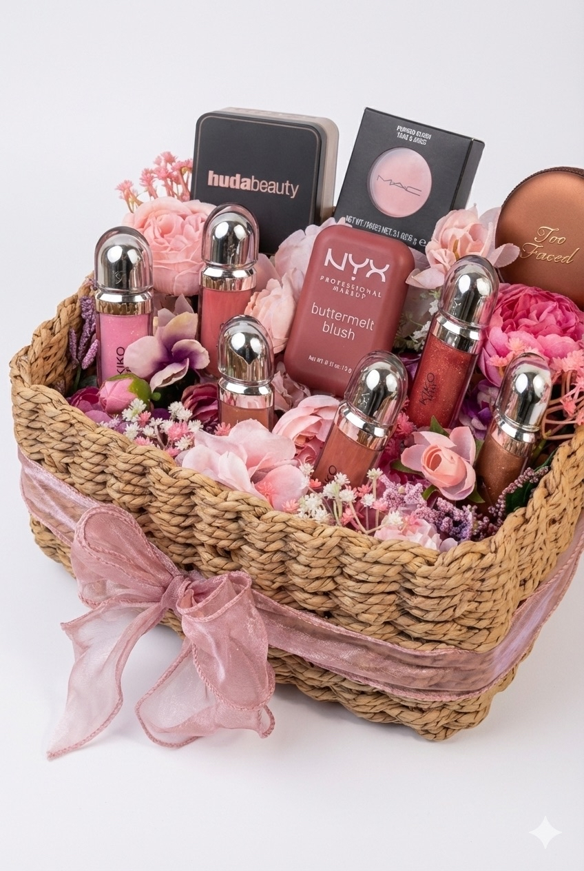 Coffret Cadeau Beauté Deluxe - Panier Rose