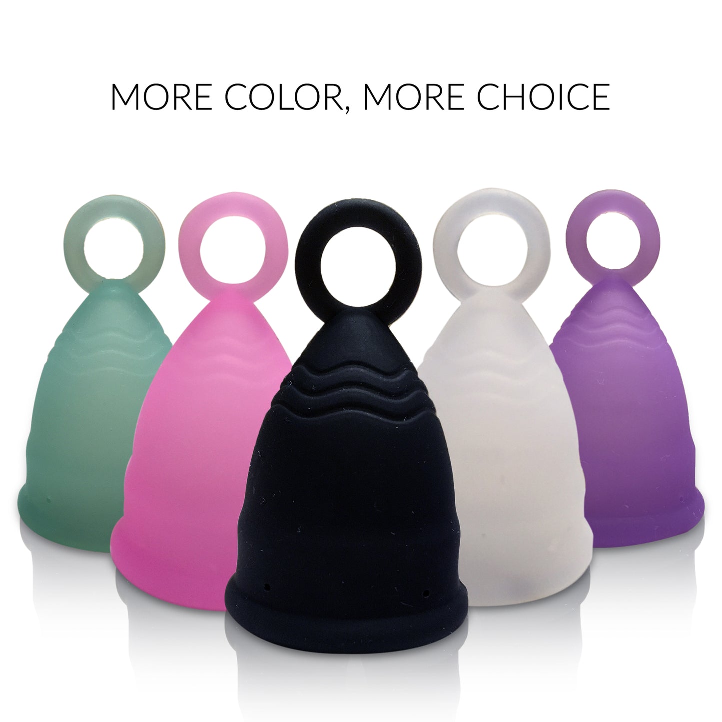 Period Mate Menstrual Cups 5 Color Choices with Ring for Easy removal (Large and Small)
